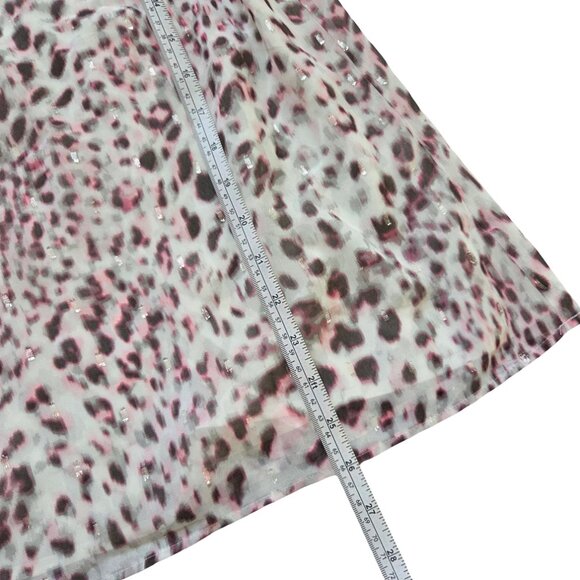 Talbots Leopard Print Blouse Womens Large Pink Transitional Top Animal Print - Picture 8 of 10